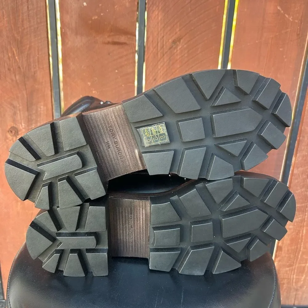 Tory Burch Miller Lug Hiker Boot in Perfect Black Size 10 NWOB